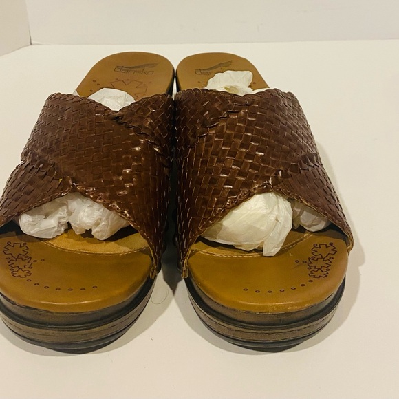 Sandals Womens Dansko Slip on Made in Brazil Leather Size 39 (8.5/9) Brown Mila - Picture 9 of 10